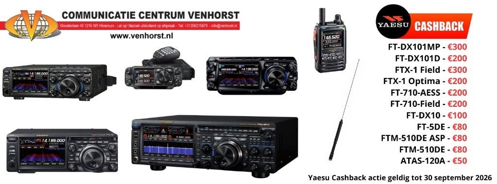 Yaesu Cashback actie t/m 30 sept.2026, Ophalen of Verzenden, Nieuw, Zender en Ontvanger