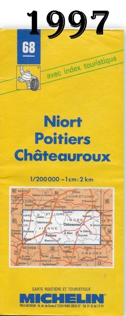 pl05 - Plattegrond Michelin nr 68 - Poitiers(1997), Boeken, Atlassen en Landkaarten, Gelezen, Frankrijk, Ophalen of Verzenden