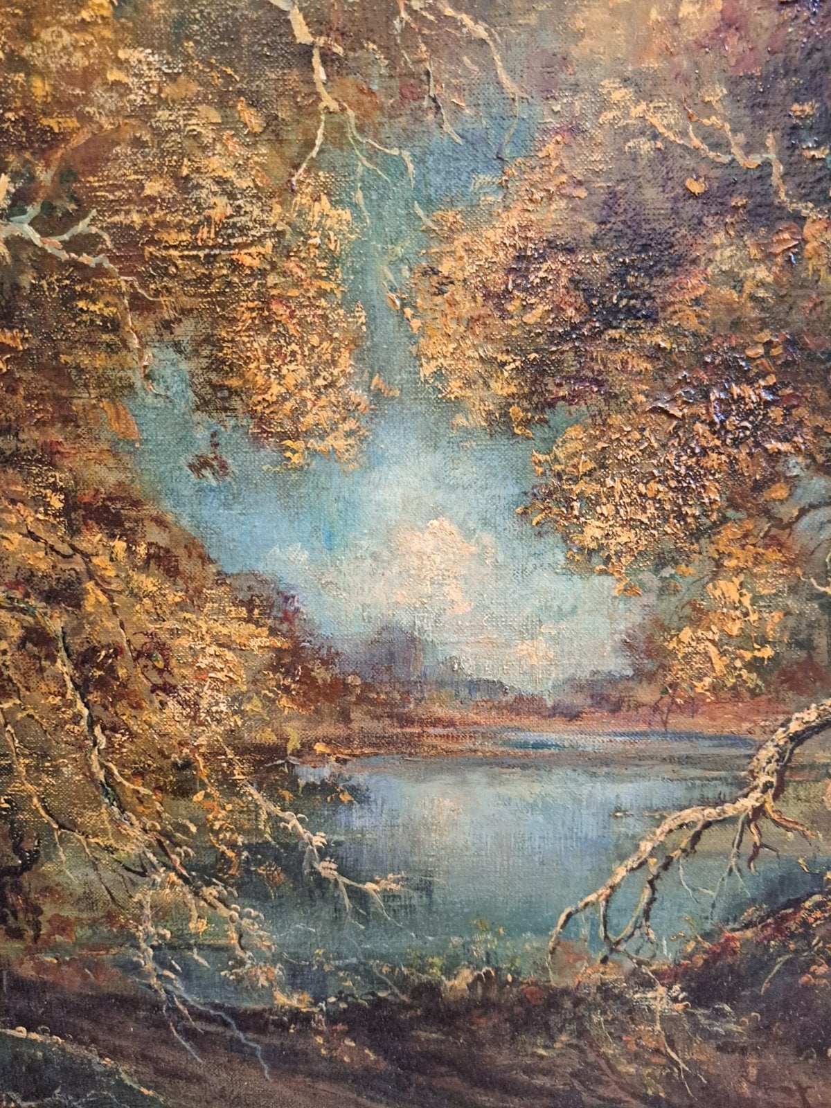 Herfstlandschap olieverf op doek, Ophalen