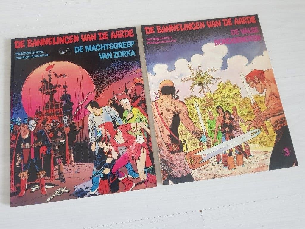 2 x De bannelingen van de aarde, Meerdere stripboeken, Ophalen of Verzenden, Gelezen, Roger Lécureux
