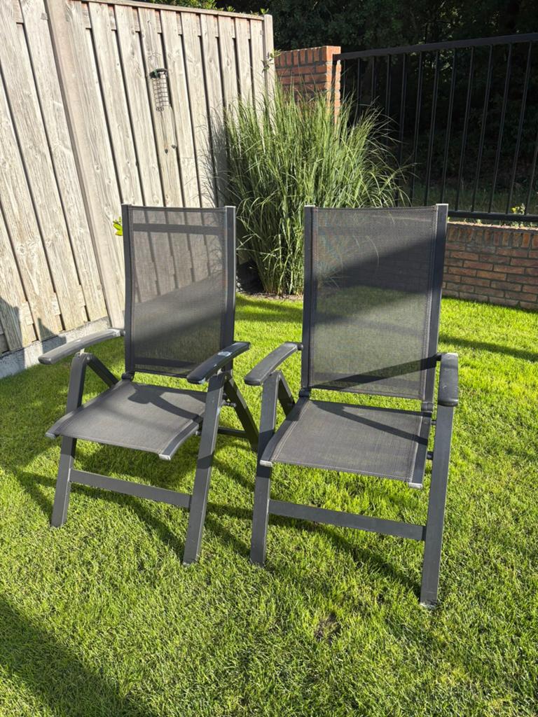 Kettler verstelbare tuinstoelen, Ophalen, Gebruikt, Metaal, Inklapbaar