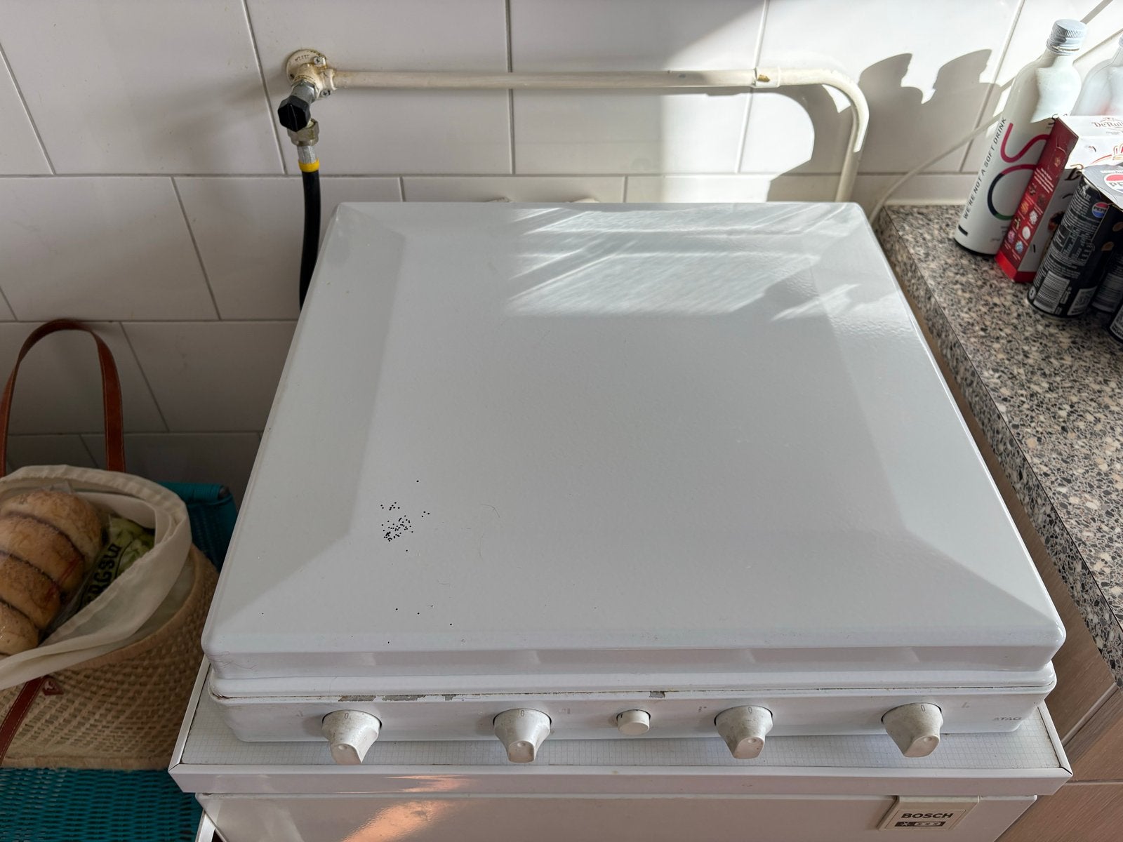 Bosch Vrijstaand Gasfornuis met 4 Kookzones, Ophalen, Gebruikt, 4 kookzones, Gas