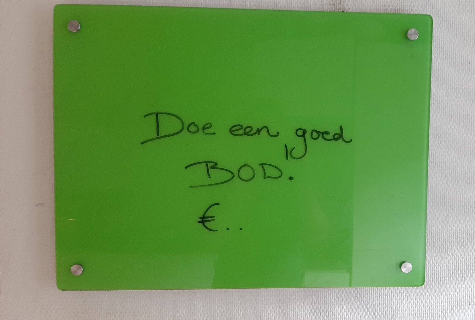 design glas whiteboard magneetbord memobord 60x45 cm zgan, Ophalen, Zo goed als nieuw, Magneetbord