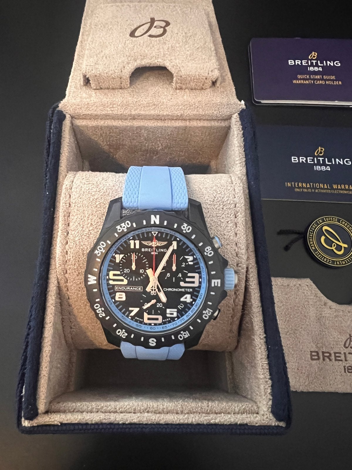 Breitling Endurance Pro Chronograaf Lichtblauw, Overige materialen, Breitling, Polshorloge, Nieuw
