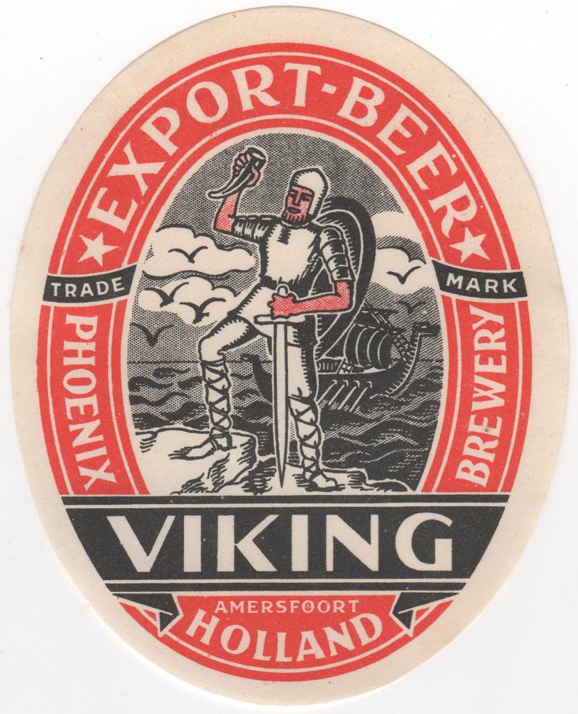 PHOENIX - oud bieretiket VIKING - nr. 27986, Verzamelen, Biermerken, Ophalen of Verzenden, Nieuw, Overige typen, Overige merken