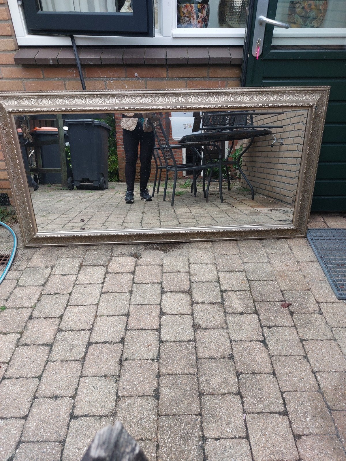 Grote spiegel met sierlijke lijst, Huis en Inrichting, Woonaccessoires | Spiegels, Gebruikt, 100 tot 150 cm, 125 cm of meer, Ophalen of Verzenden