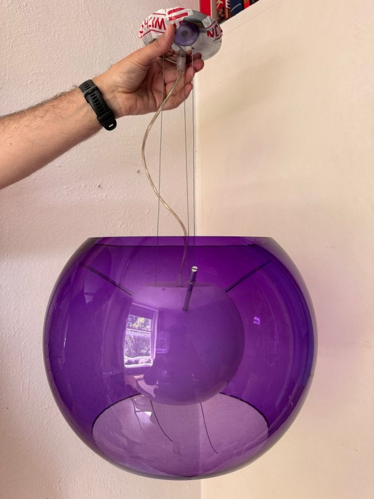 Maurizio Ferrari “Bolla Gialla” Hanglamp Italië, jaren 80, Kunststof, Gebruikt, Jaren 80, Ophalen of Verzenden