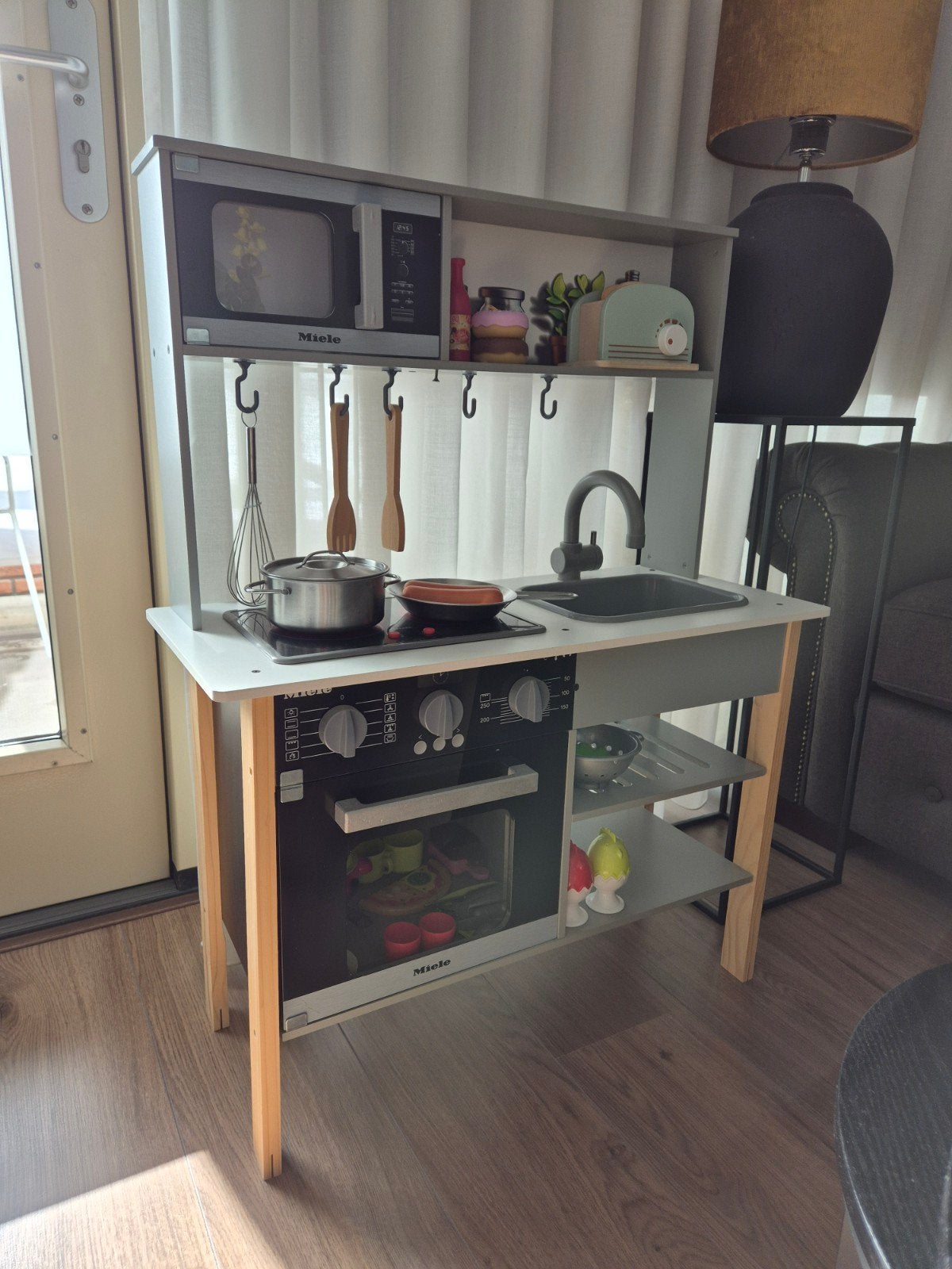 Speel keukentje Miele incl keukengerei en boodschappen., Ophalen, Nieuw, Hout, Speelkeuken