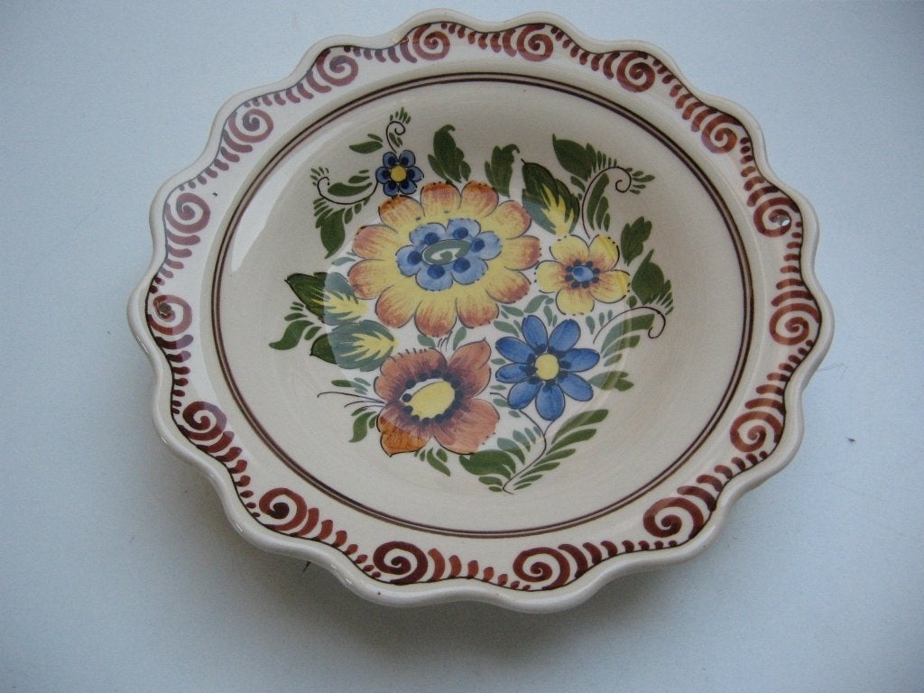 gaaf goud anjer wandbord schaal kom 1245 m 19 x4 cm €10.-, Ophalen of Verzenden