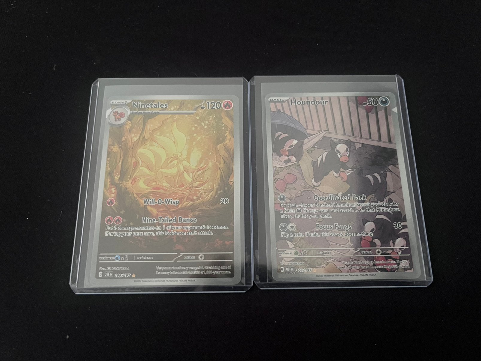 2x ERROR card Houndour #204 & Ninetales #199 Obsidian Flames, Ophalen, Nieuw, Losse kaart