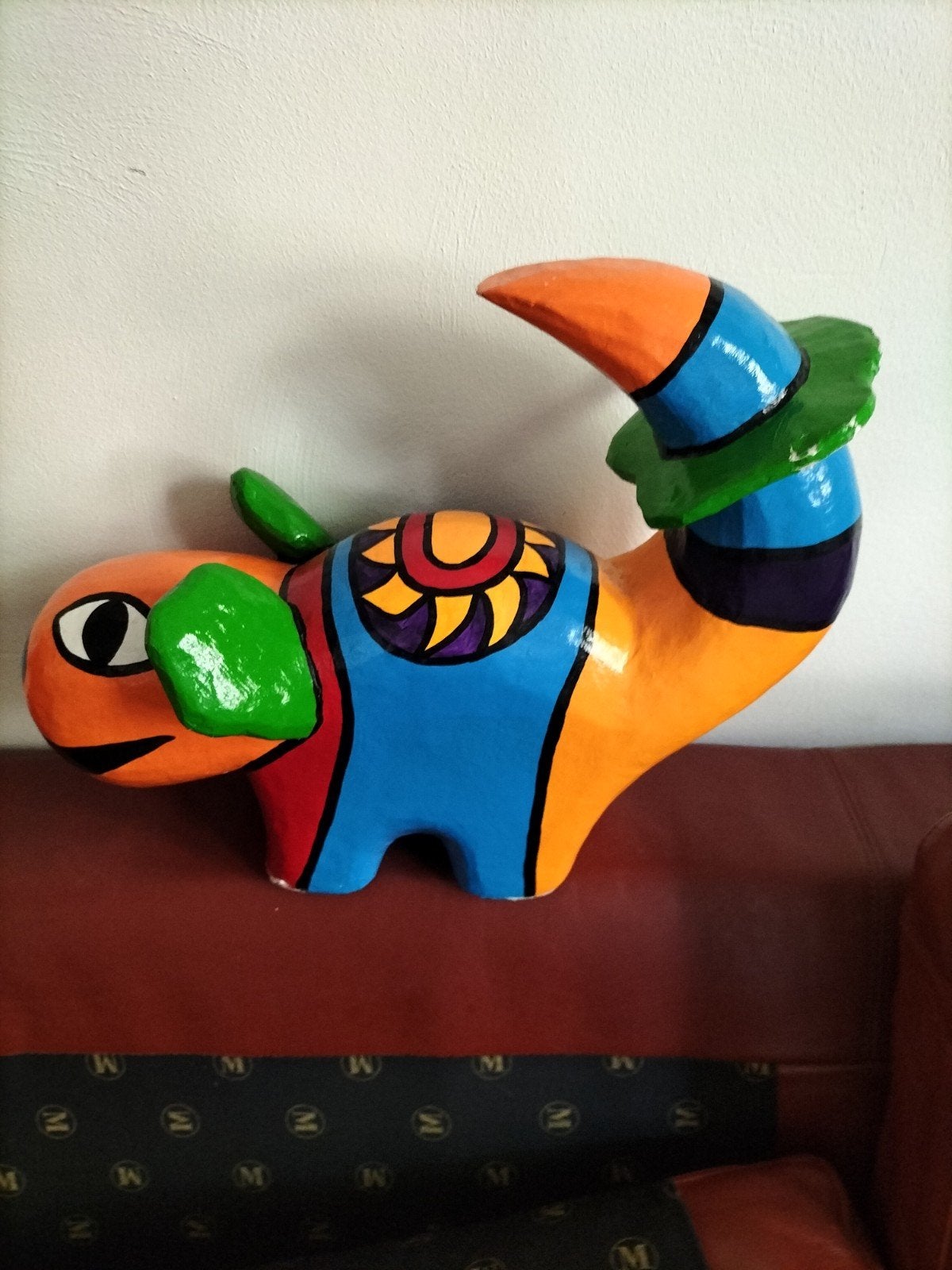 Vintage kleurrijke papier mache figuur, Ophalen of Verzenden