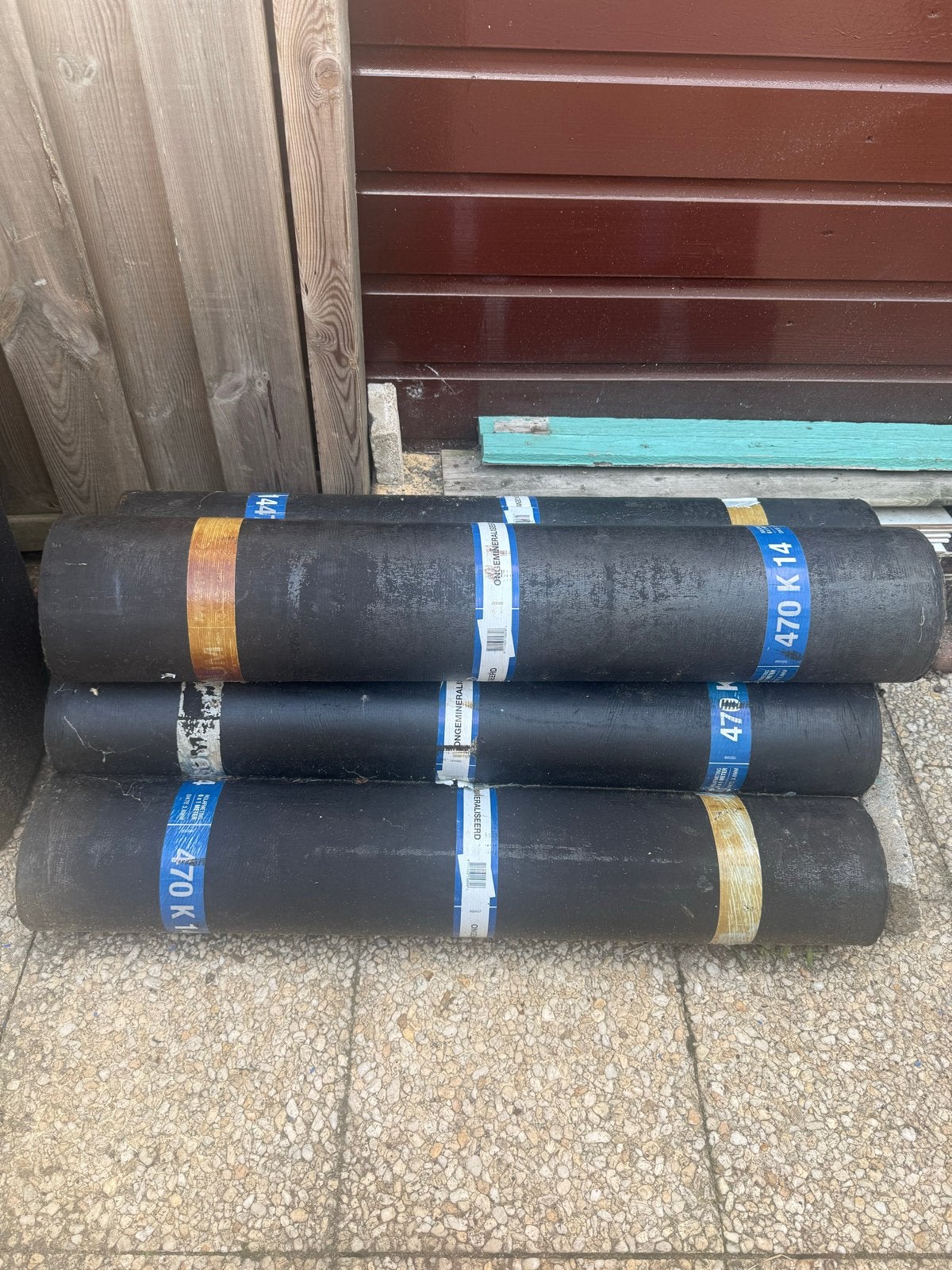 Dakleer rollen 5x1 meter, 3.8mm dikte, ongemineraliseerd, Ophalen, Overige materialen, Gebruikt, Zwart