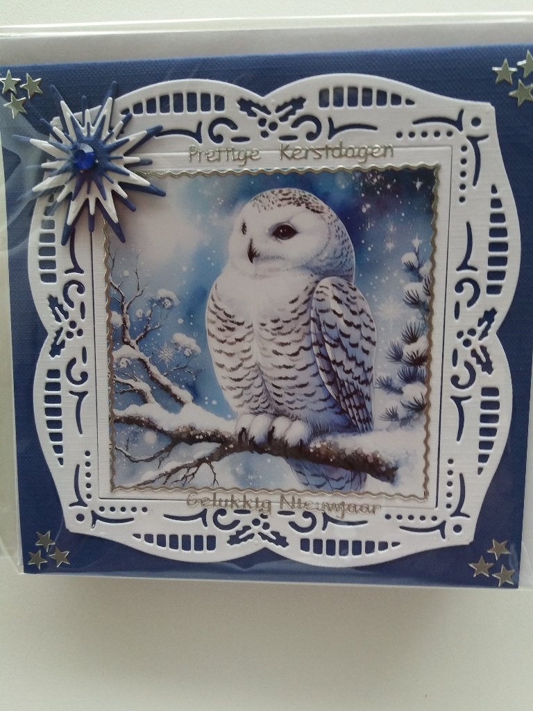 Kerstkaartje met sneeuwuil no. 113, Ophalen of Verzenden, Nieuw, Kerst