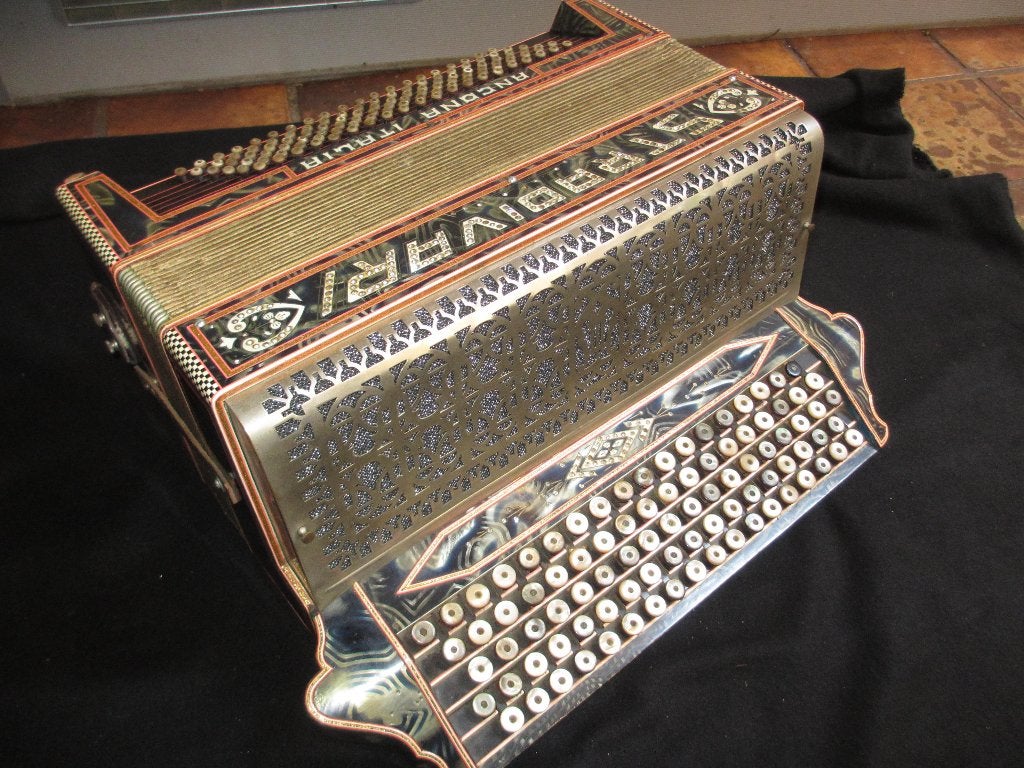 Chromatische Knop accordeon Stradivarius 1920 Italië Ancona, Gebruikt, Met koffer, Knopaccordeon, 120-bas