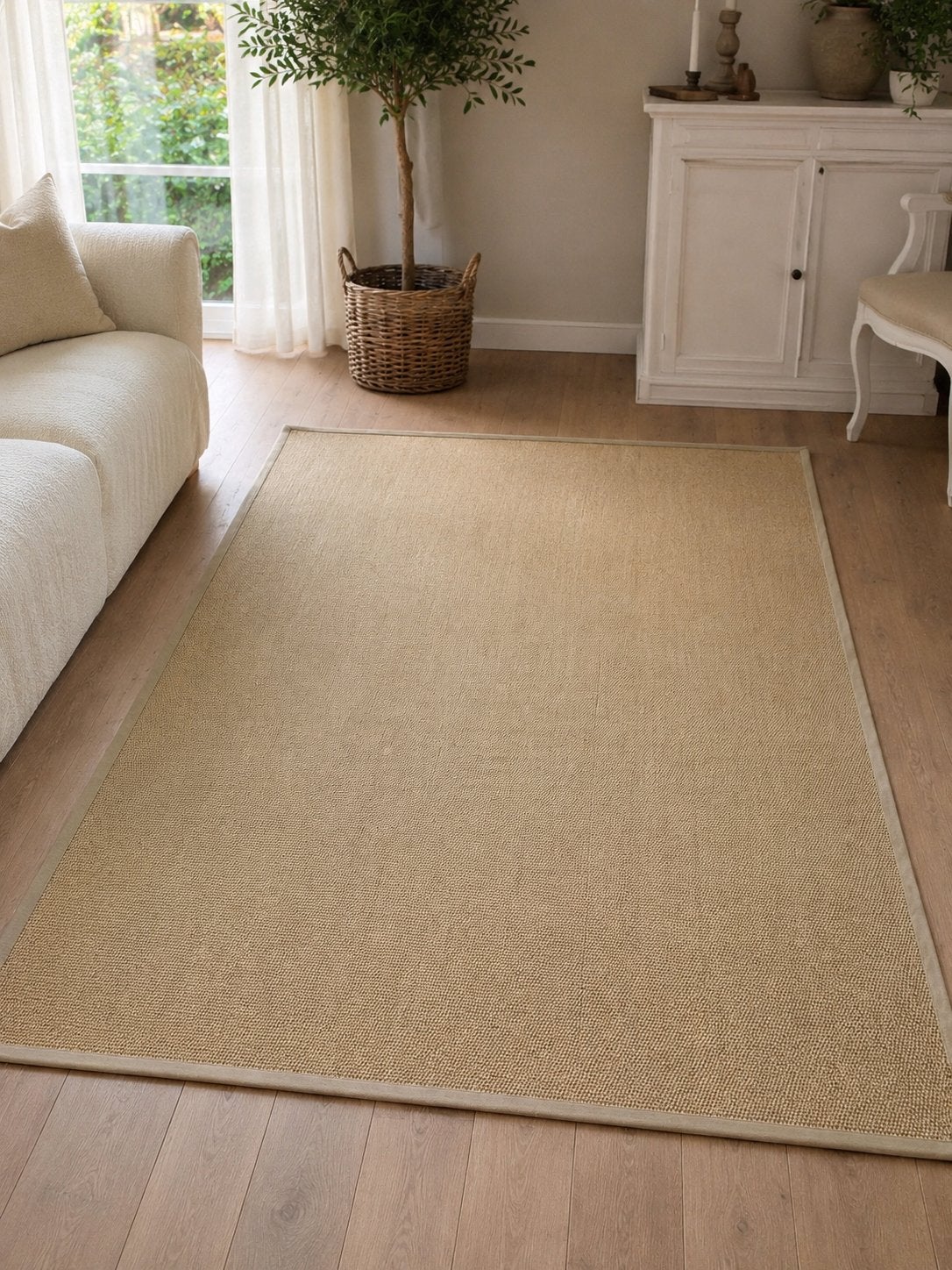 IKEA Osted Sisal Kleed met Katoenen Rand - 60x230 cm, Ophalen, Beige, 200 cm of meer, 50 tot 100 cm