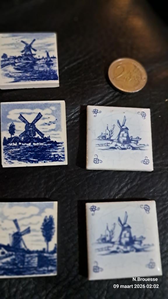 Mini delfts blauwe tegeltjes, Ophalen of Verzenden