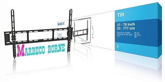 TV Muurbeugel, Wandbeugel, Ophangbeugel, Kantelbaar tot 70", Nieuw, Info@marbeco.nl, Valueline, Ophalen of Verzenden