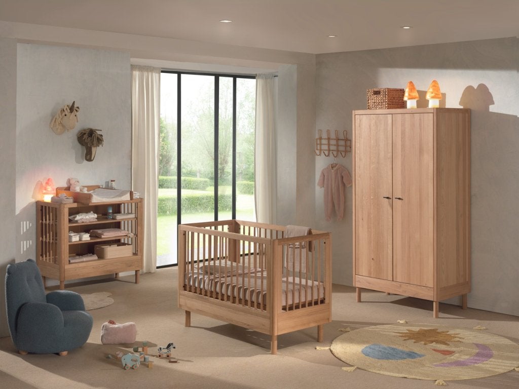 Forrest Oak babybed - 60x120 - Massief eiken, Kinderen en Baby's, Niet ingevuld, Niet ingevuld, Niet ingevuld
