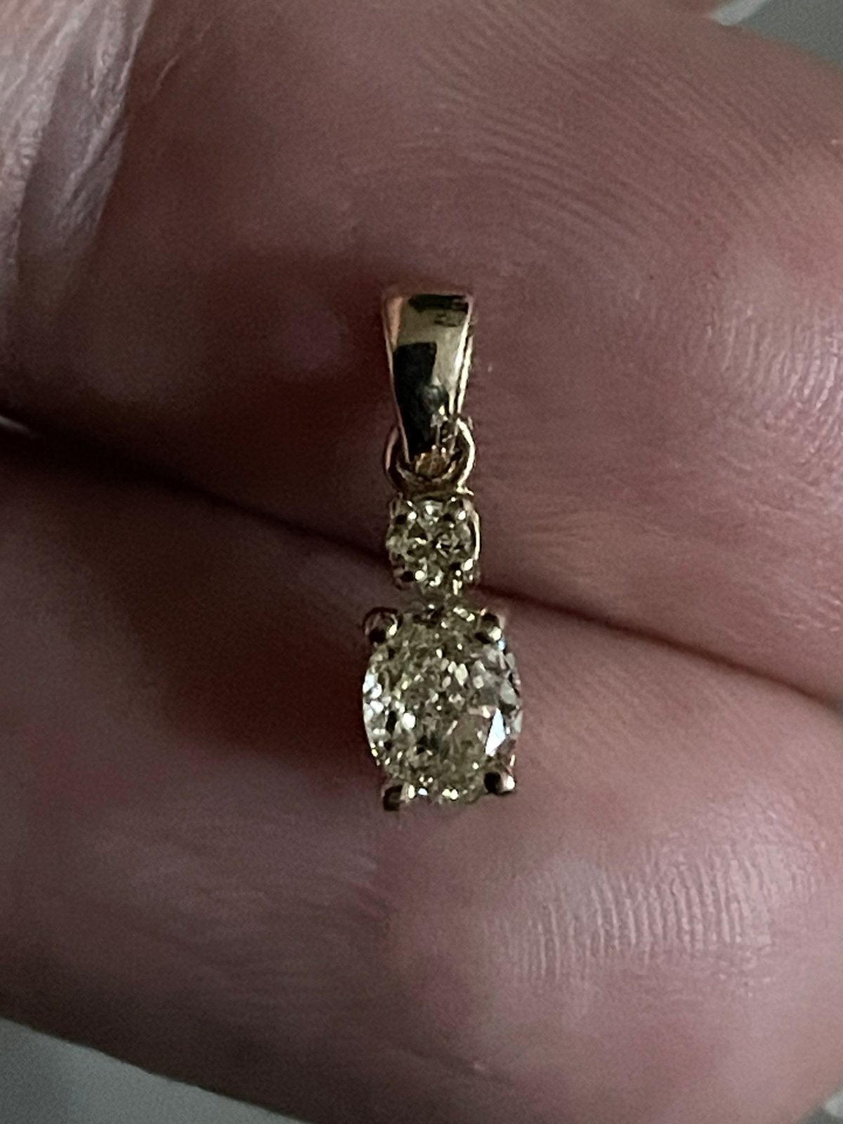 14 karaat gouden hanger met fancy lichtgele diamanten, Ophalen of Verzenden, Zo goed als nieuw, Nvt, Nvt