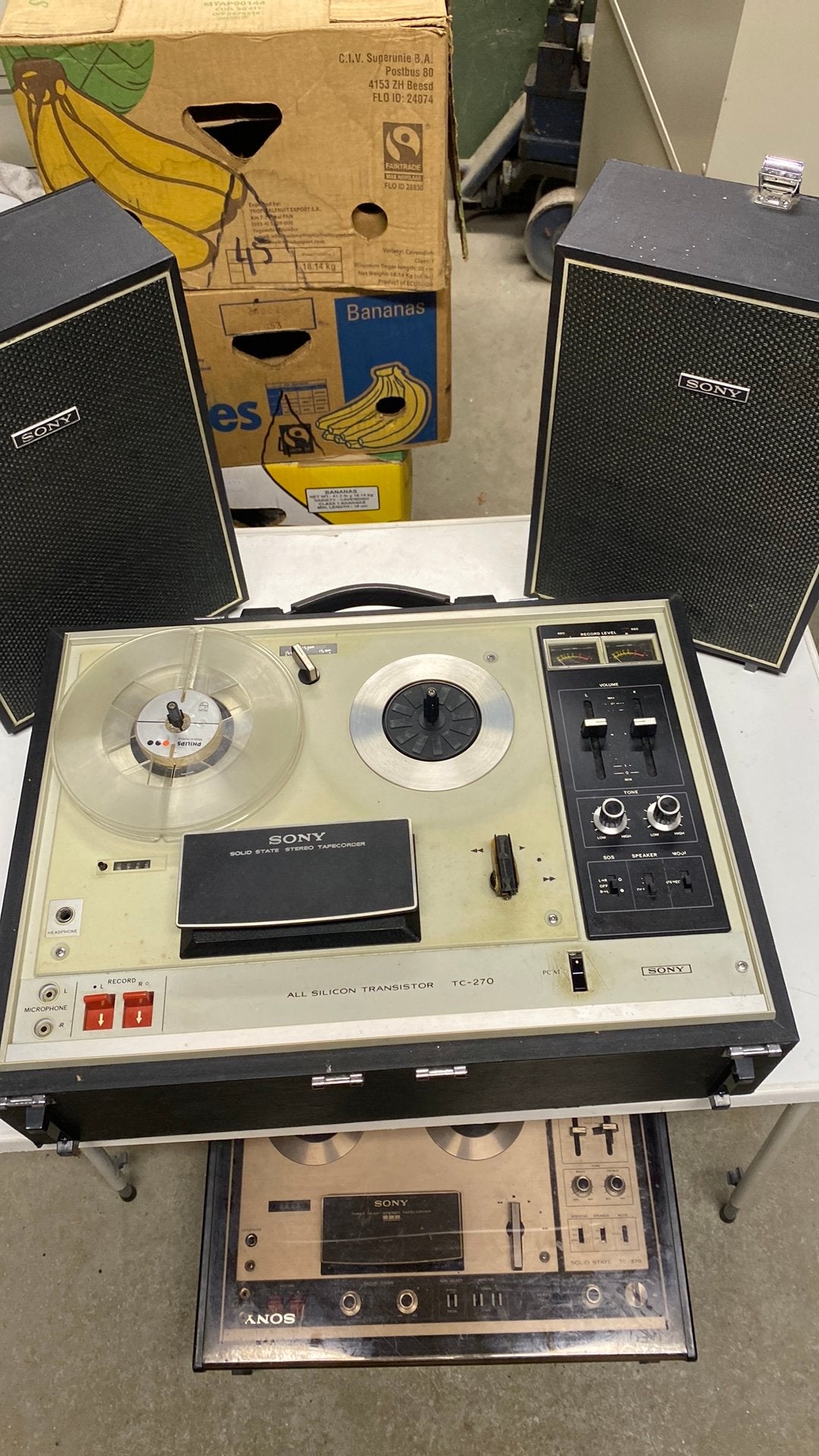 Sony bandrecorder Speakers TC - 270. De TC 570 is VERKOCHT, Audio, Tv en Foto, Bandrecorders, Ophalen of Verzenden, Bandrecorder