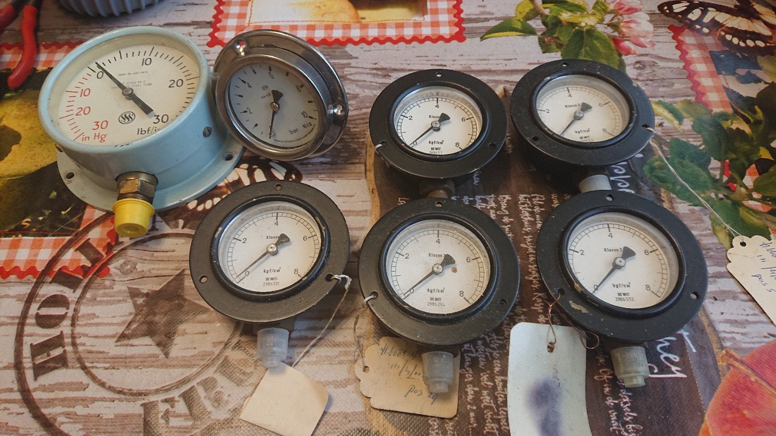 7 stuks maritieme drukmeters, Watersport en Boten, Ophalen of Verzenden, Zo goed als nieuw, Overige typen