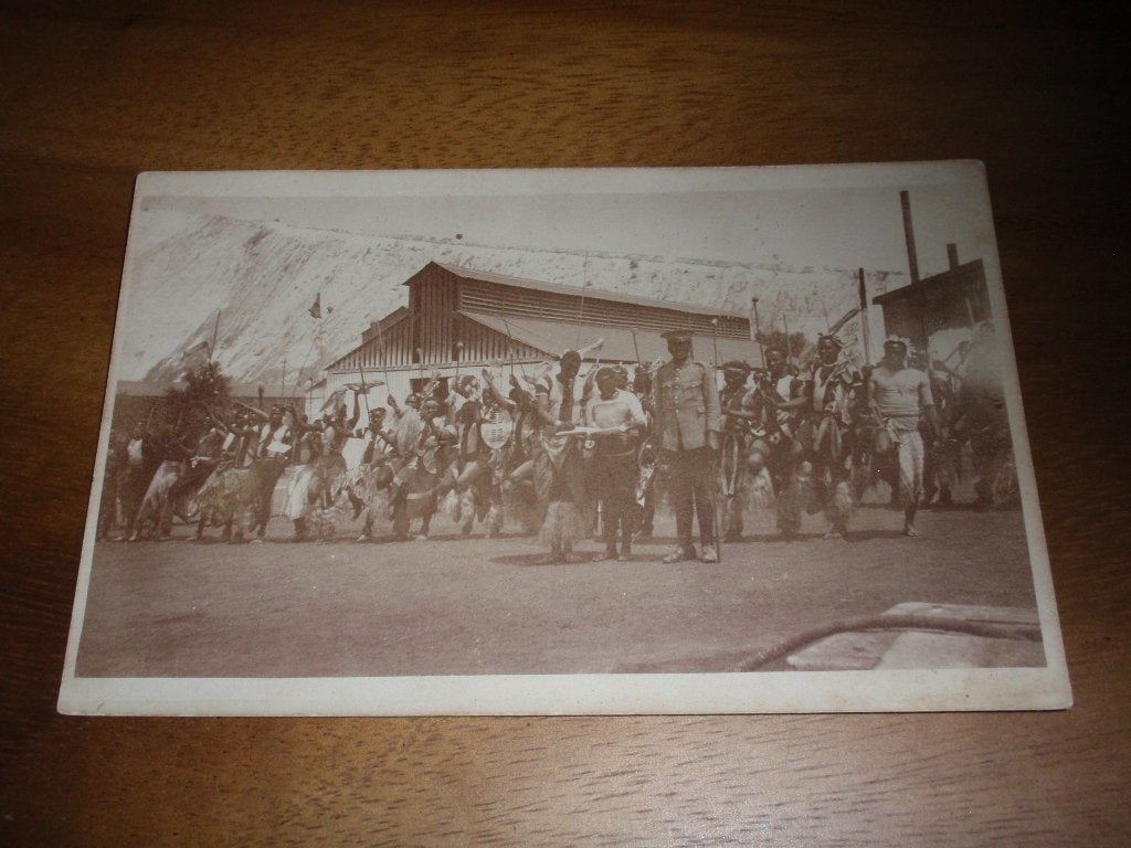 Fotokaart Mijnwerkers Inheems Goudmijn Mijnbouw Afrika, Verzamelen, Verzenden, Voor 1920, Ongelopen, Ambachten of Beroep
