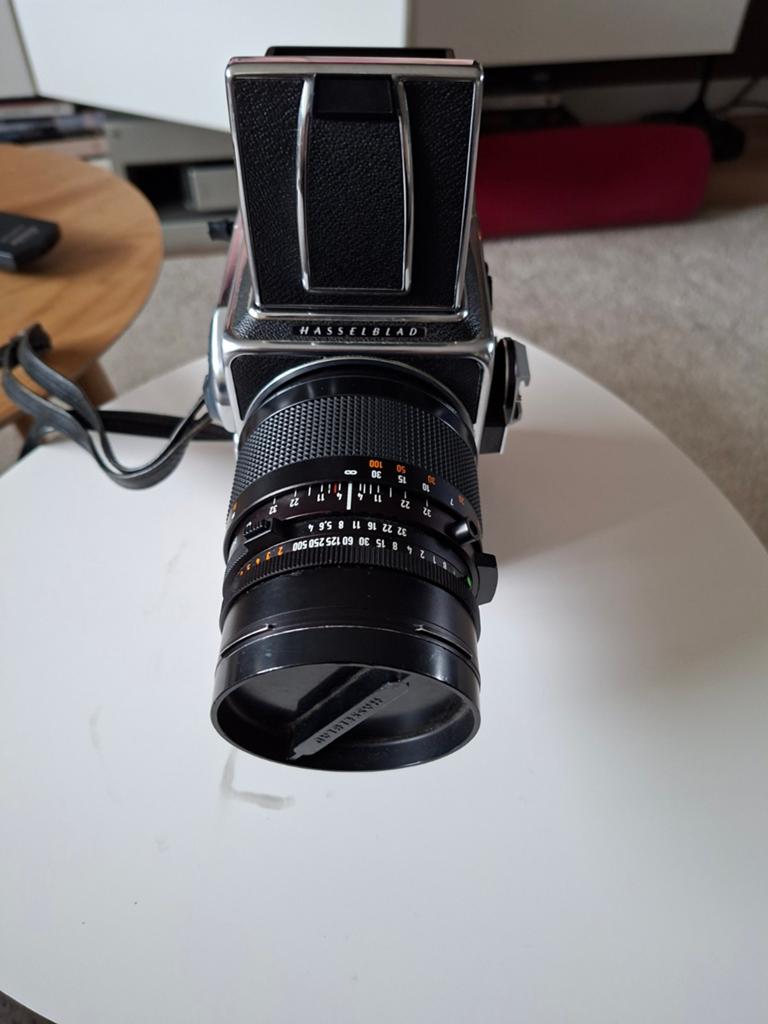 Hasselblad 500 ELX met Carl Zeiss  CF150mm lens, Audio, Tv en Foto, Fotocamera's Analoog, Ophalen, Gebruikt, Spiegelreflex, Overige Merken