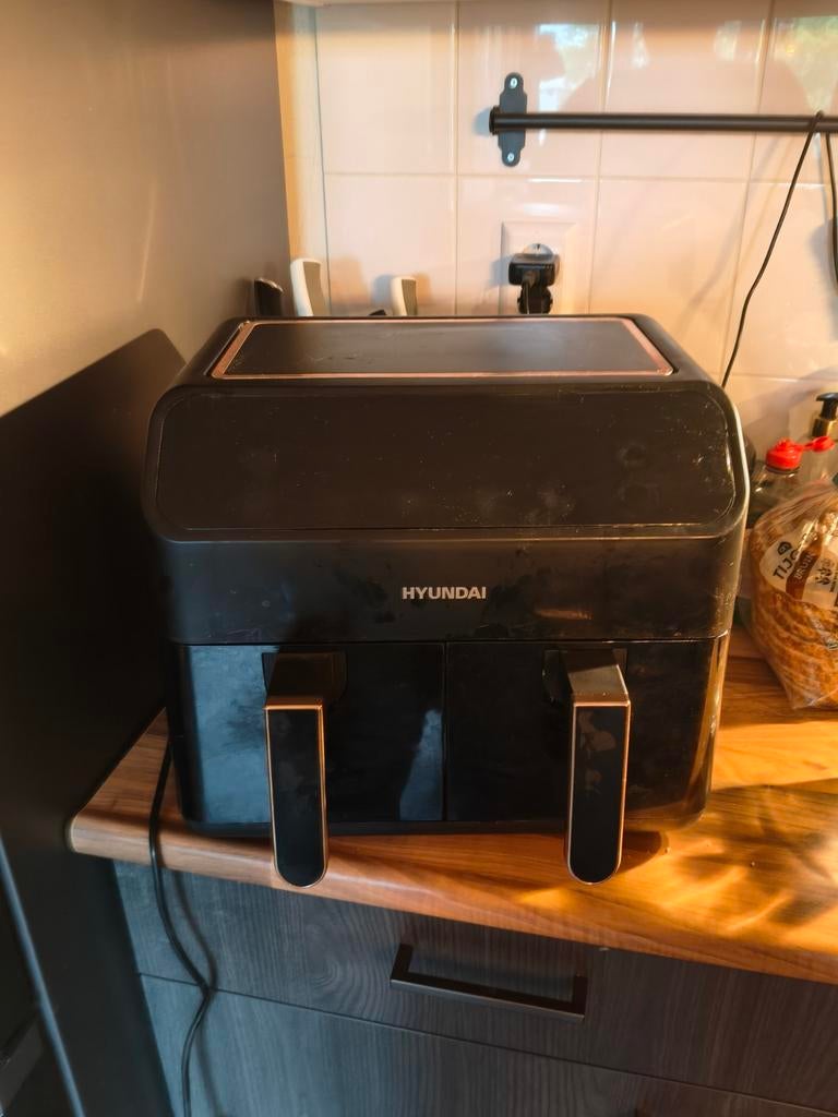 Hyundai Dubbele Airfryer - Werkt Prima!, Ophalen, Gebruikt, Airfryer, 1500 gram of meer
