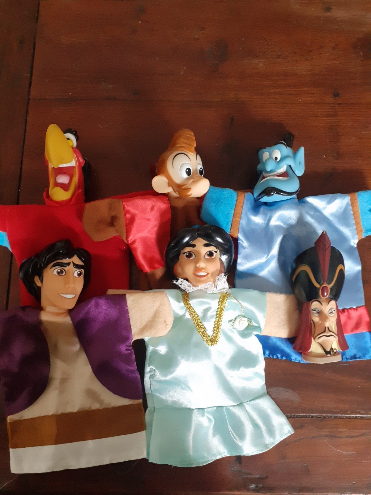 Aladdin handpoppen poppenkastpoppen Disney, Ophalen of Verzenden, Zo goed als nieuw, Pop