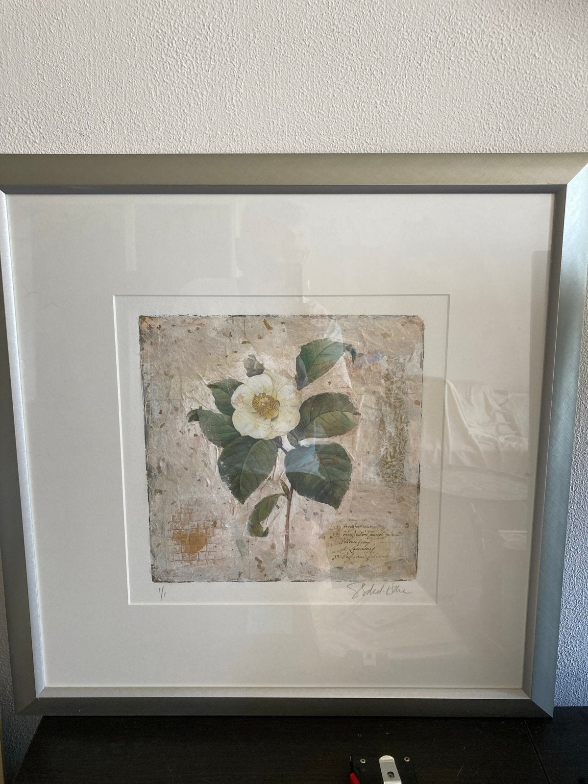 Unieke Mixed Media "White Magnolia" van Sokol Hohne, Ophalen of Verzenden