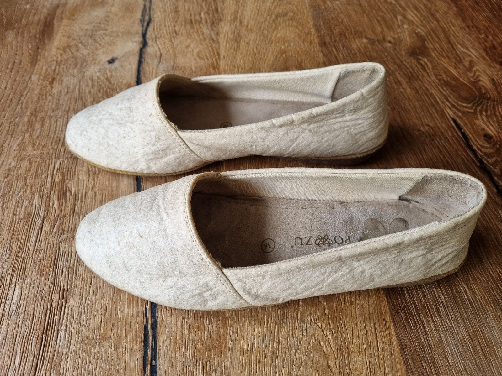 Vegan ballerina's, Gedragen, Wit, Po-Zu, Ballerina's