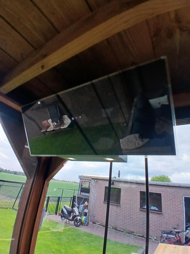 Gebruikte afzuigkap 90cm breed met verlichting, Witgoed en Apparatuur, Afzuigkappen, Ophalen, Gebruikt, Vrijstaand, Wandschouwkap