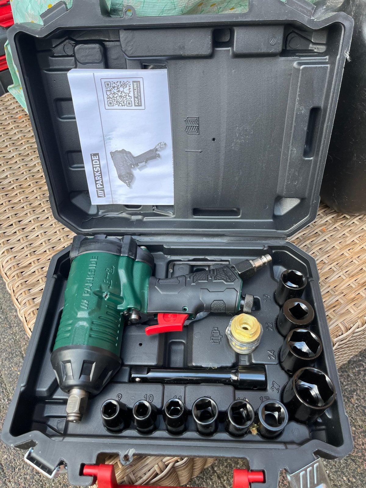Parkside perslucht slagmoersleutel set, nieuw in doos., Ophalen, Zo goed als nieuw, Overige typen, Parkside