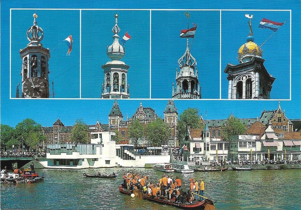 Ansichtkaart  	Amsterdam	Centraal Staion	5-luik	Munttoren/.., Verzenden, 1980 tot heden, Ongelopen, Noord-Holland
