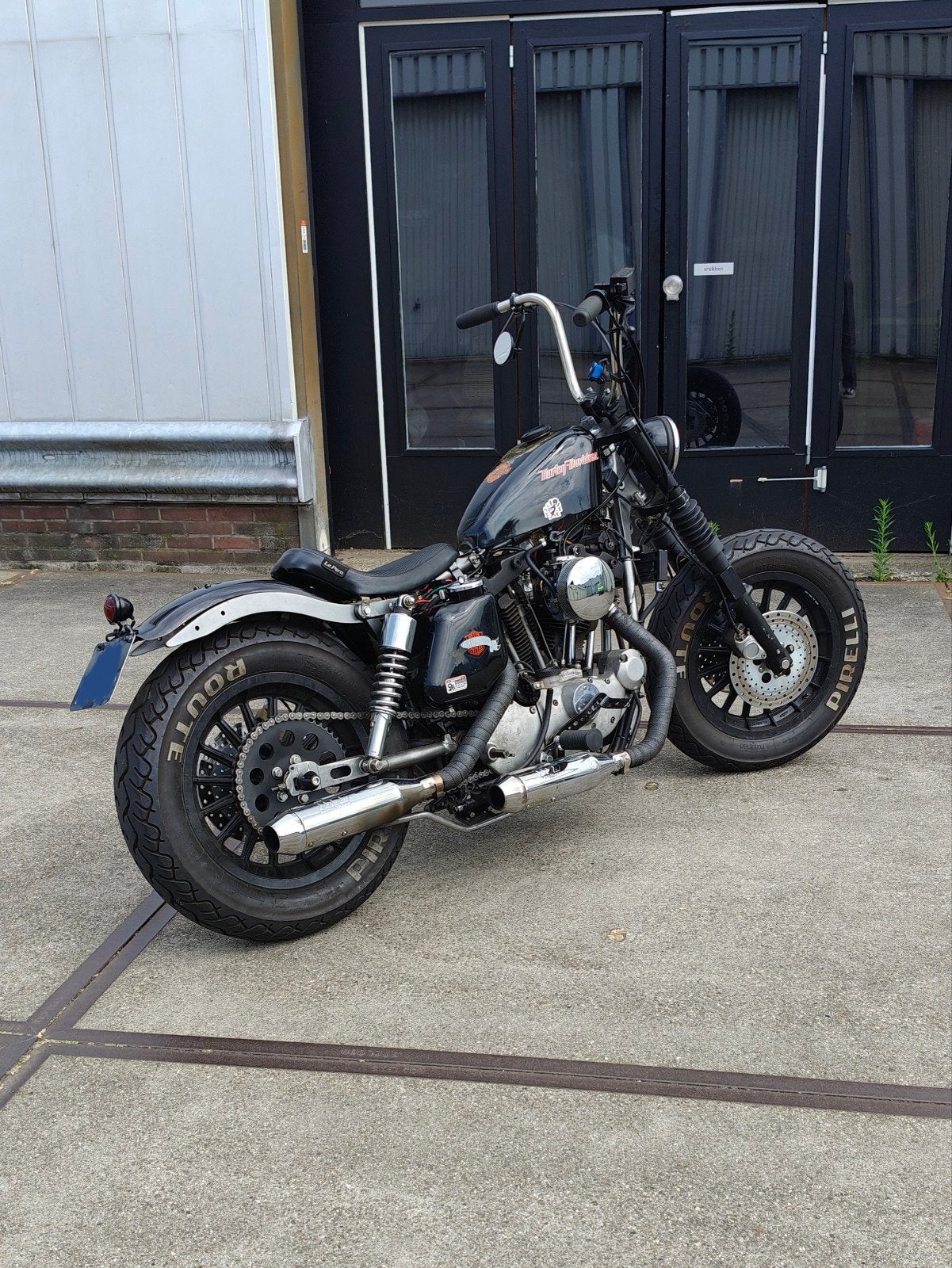 Custom Harley Davidson XLH 1000cc Ironhead Bobber 1976, Particulier