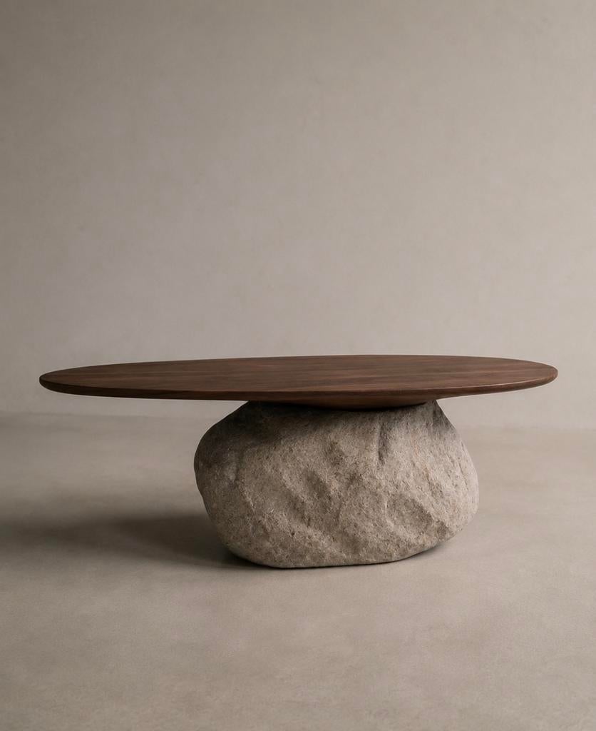 salontafel | Walnoot | Eiken & Natuursteen | Terrazzo, Ophalen of Verzenden, Nieuw
