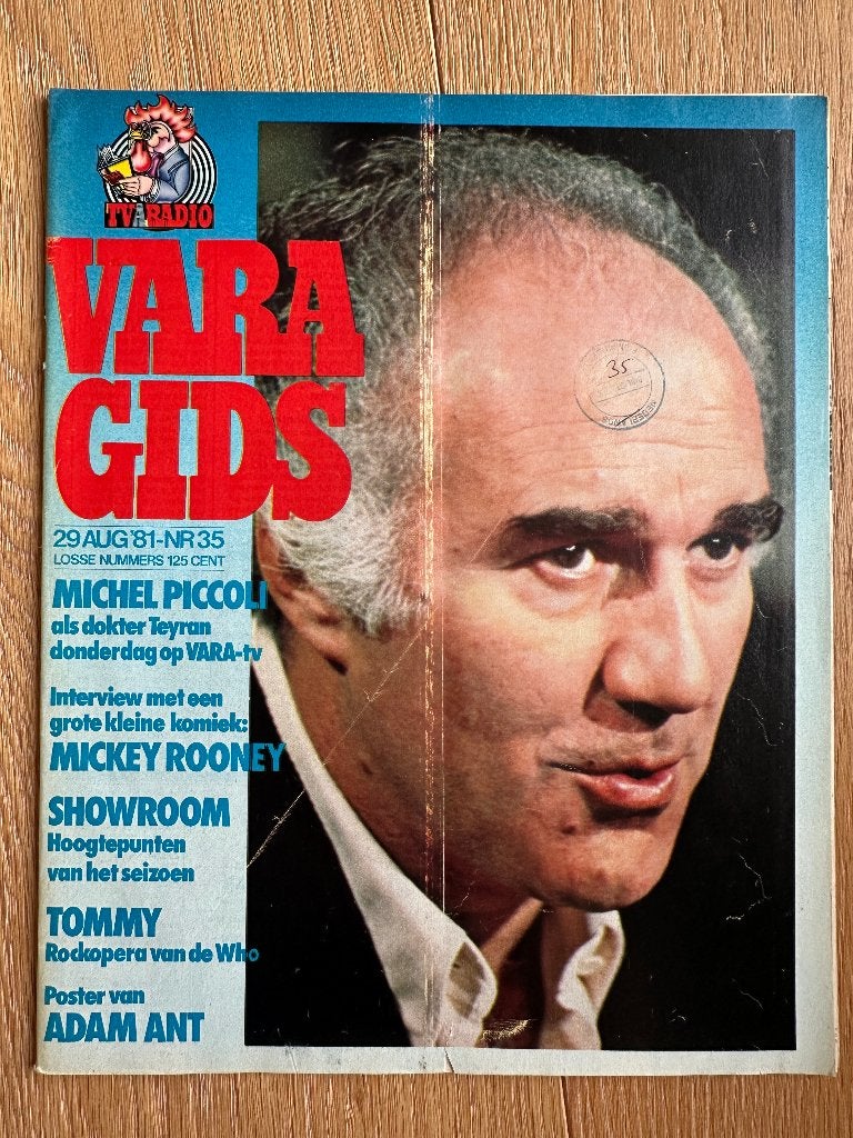 VARA Gids 29 aug 1981, met Michel Piccoli, The Who, Adam Ant, Boeken, Tijdschriften en Kranten, Ophalen of Verzenden, Gelezen