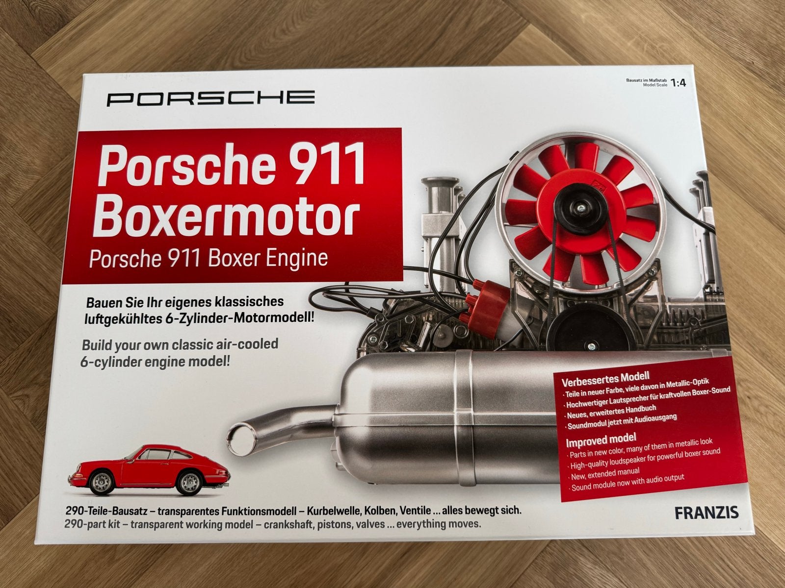 Porsche 911 Boxermotor Bouwpakket - Franzis, Overige merken, Nieuw, Ophalen of Verzenden, Groter dan 1:32