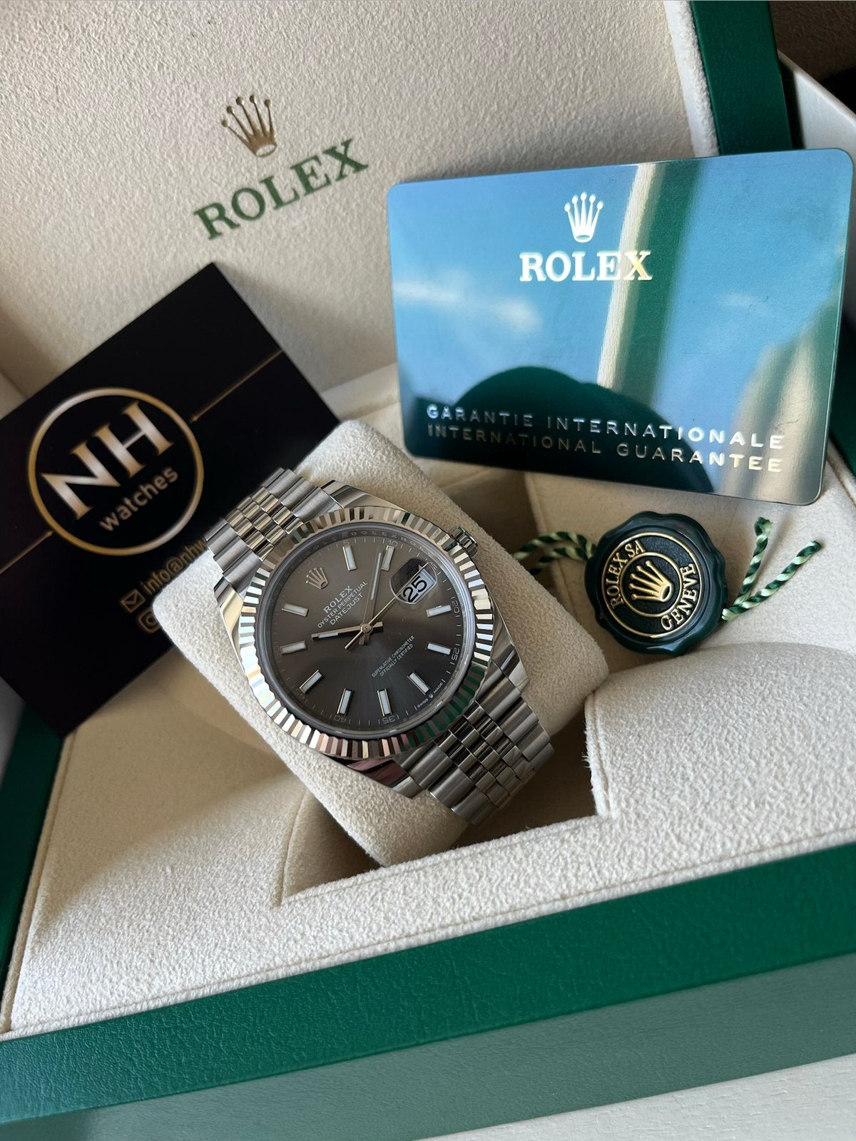 Rolex Datejust 126334 Rhodium 11/2023, Ophalen, Staal, Rolex, Polshorloge