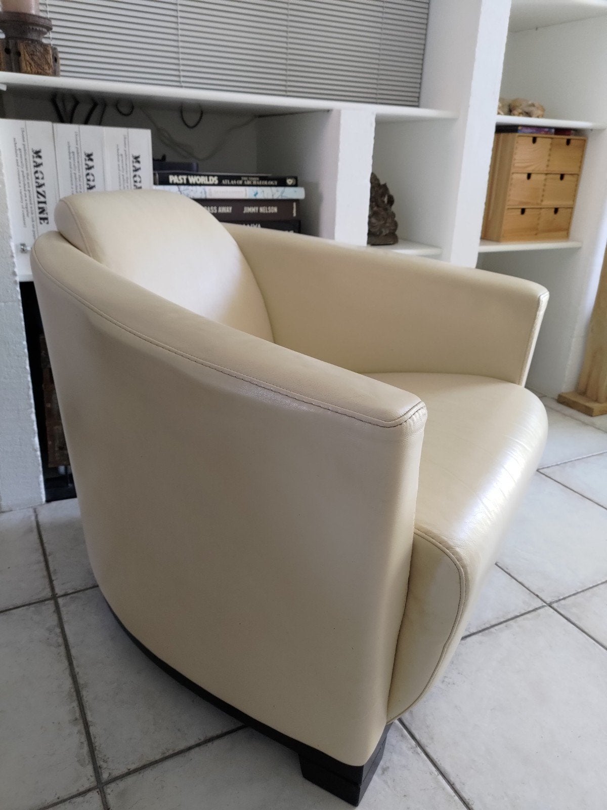 Calia Italia Scarlett Fauteuil - Tijdloos Design, Gebruikt, Ophalen of Verzenden, Leer, 75 tot 100 cm