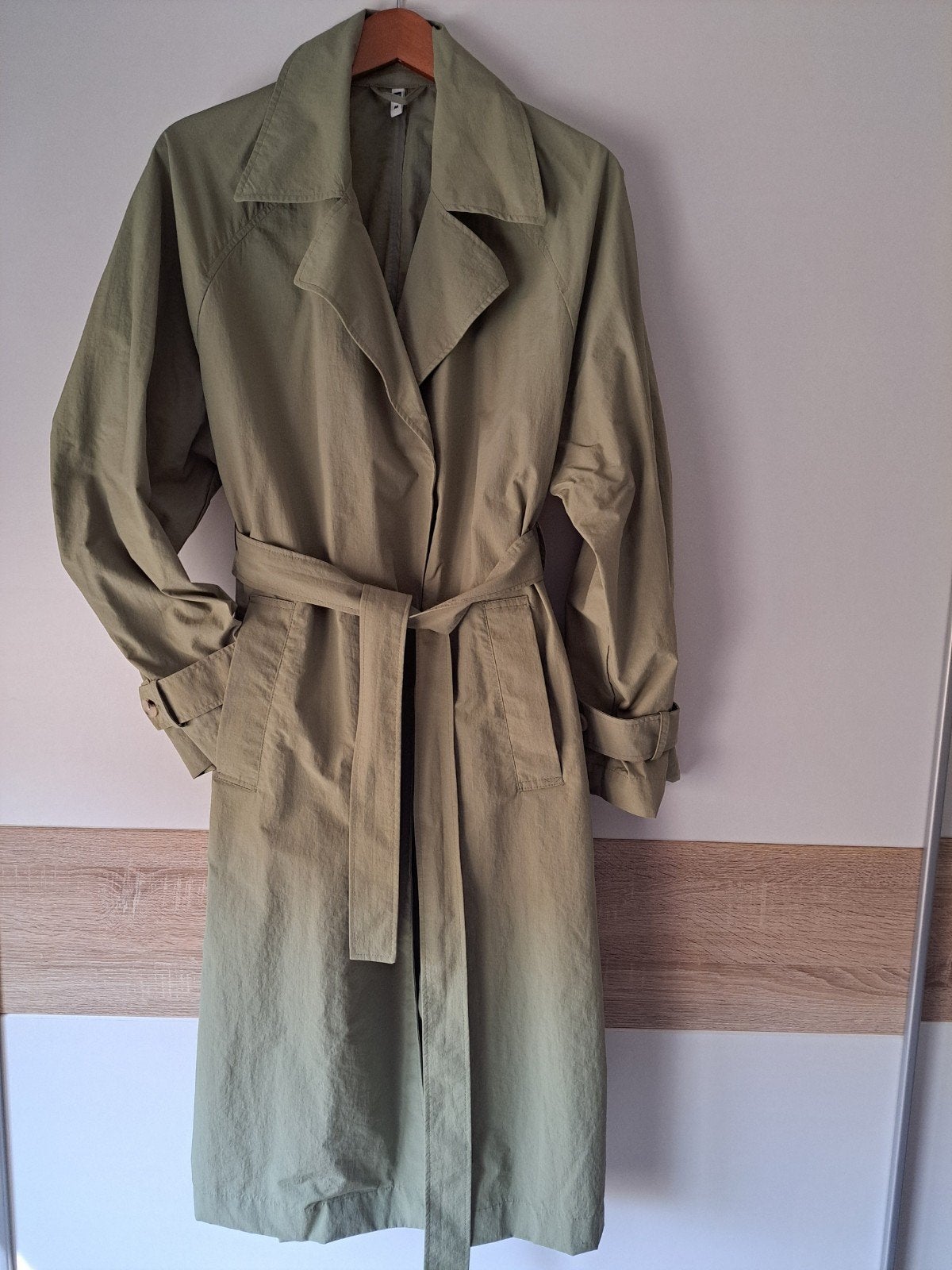 Groene Trenchcoat Maat M, Maat 38/40 (M), Ophalen of Verzenden, Zo goed als nieuw, Hema