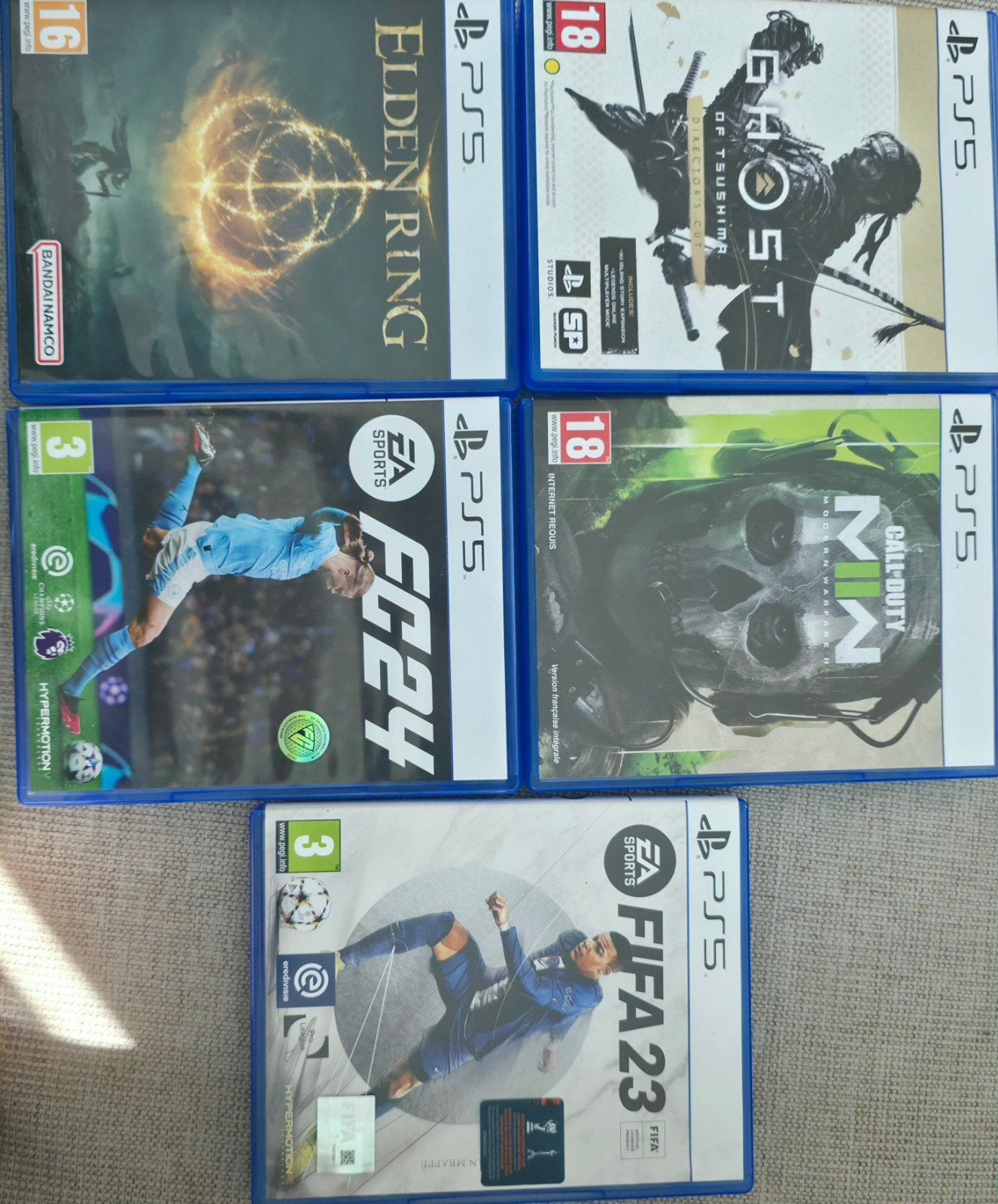 PS5 Games Bundel: Elden Ring, FC24, FIFA 23, CoD, Ghost, Ophalen of Verzenden, Zo goed als nieuw