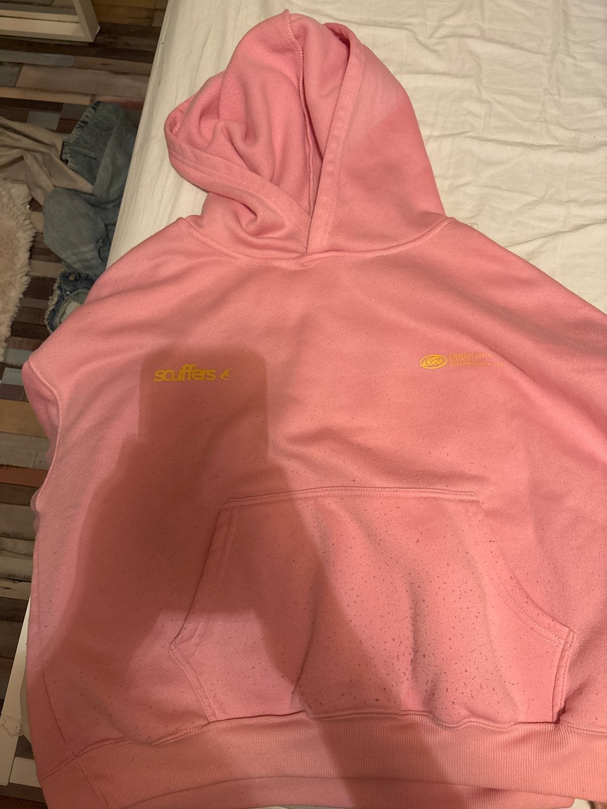 Roze hoodie met 'with love' opdruk, Ophalen of Verzenden, Gedragen, Maat 38/40 (M), Roze
