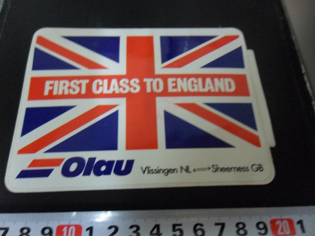 sticker Ferry OLAU  First class to England Vlissingen Sheern, Ophalen, Zo goed als nieuw