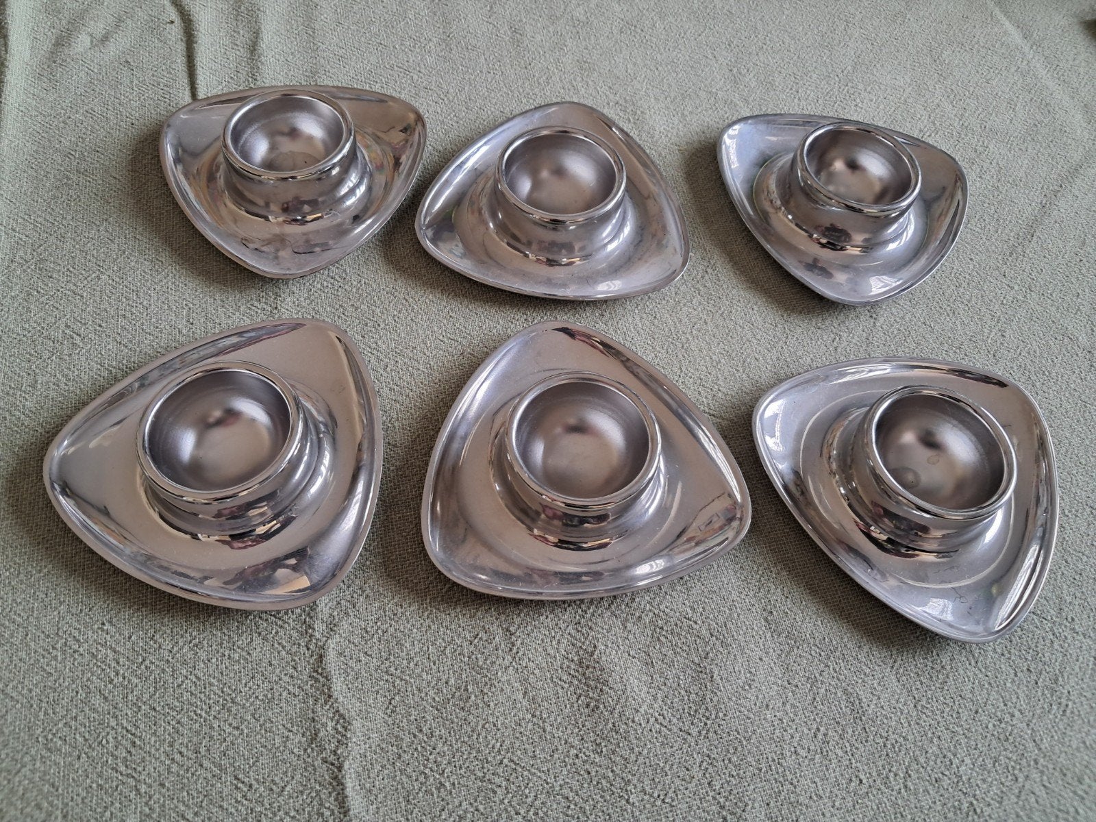 Alessi eierdopjes, jaren '60 vintage, Ophalen of Verzenden, Overige materialen, Overige stijlen, Overige typen