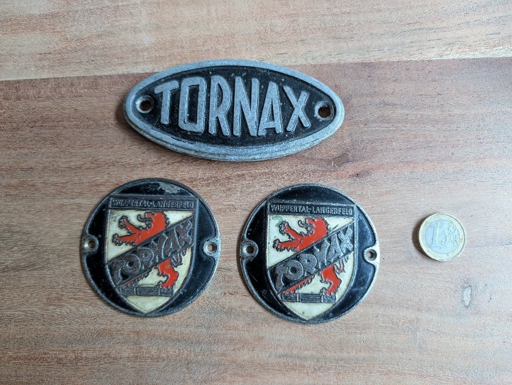 Originele Tornax Oldtimer Emblemen Set (3-delig) - Uniek!, Motoren, Ophalen of Verzenden, Gebruikt