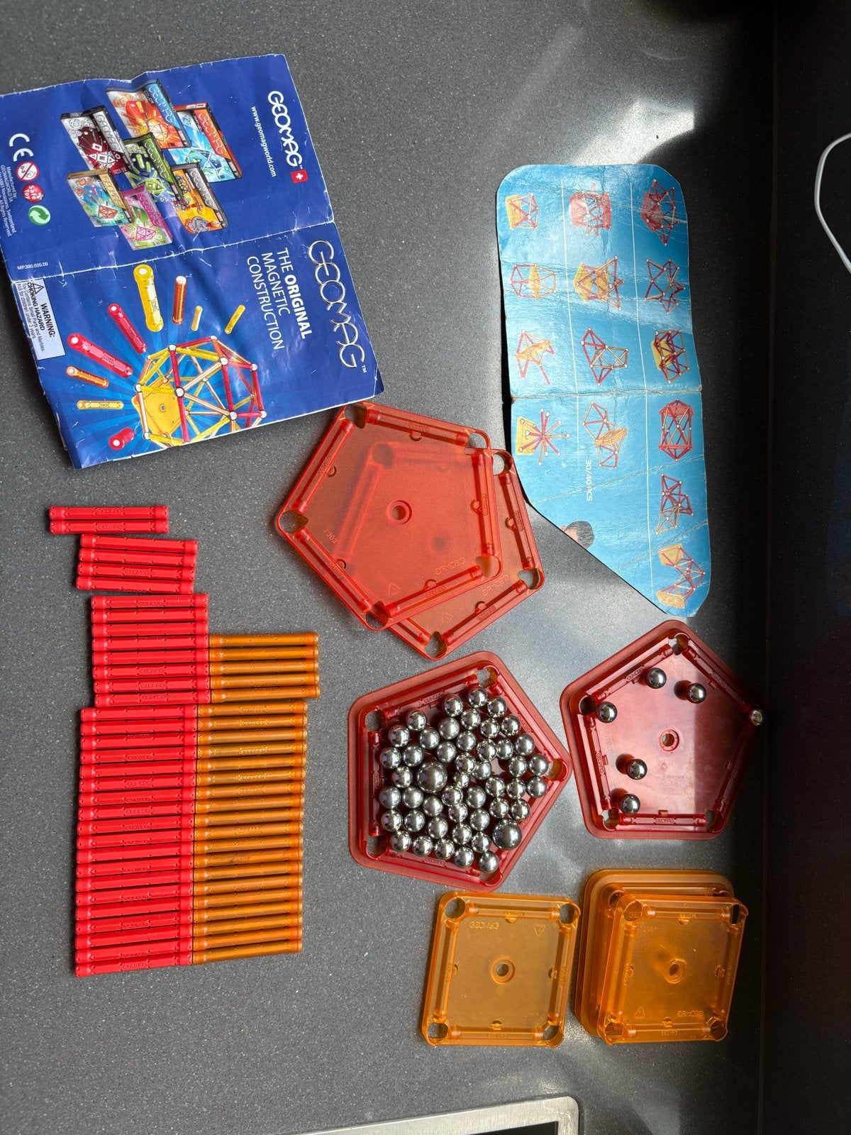 Geomag magnetisch constructiespeelgoed - 30/40 stuks, Ophalen of Verzenden, Gebruikt, Bouwen