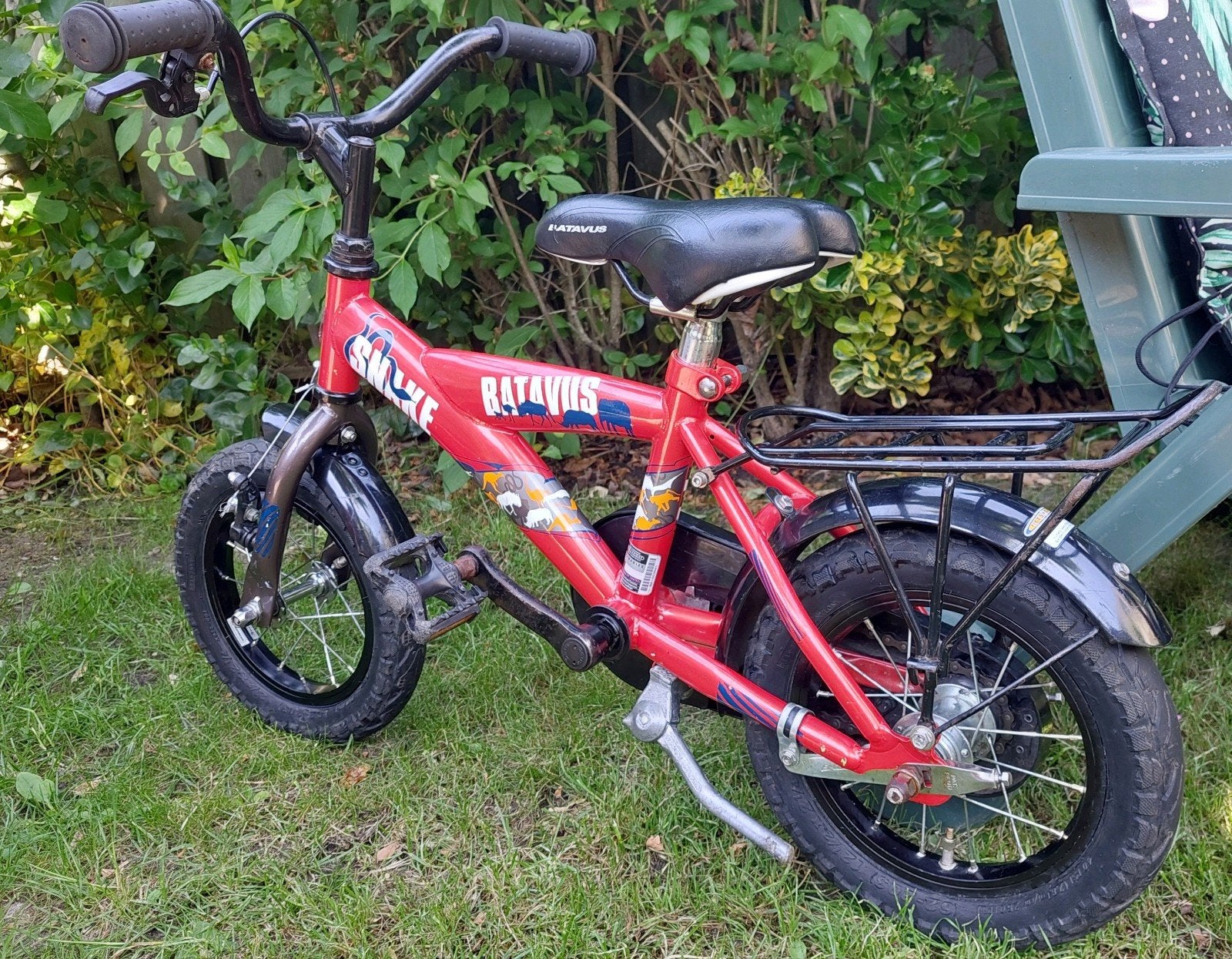 Batavus kinderfiets - 12 1/2 inch - Rood, Ophalen, Terugtraprem, Gebruikt, Batavus