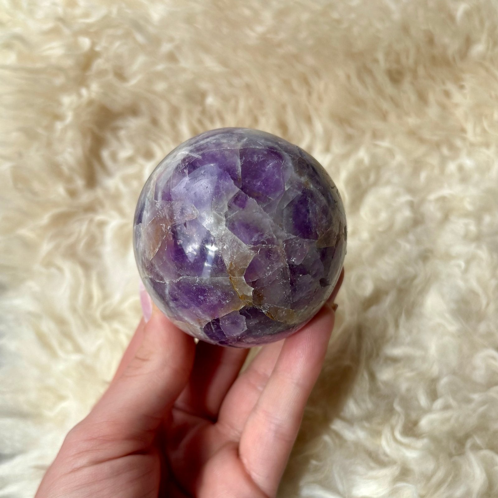 Chevron Amethist Bol - 6cm, Verzamelen, Verzenden, Mineraal