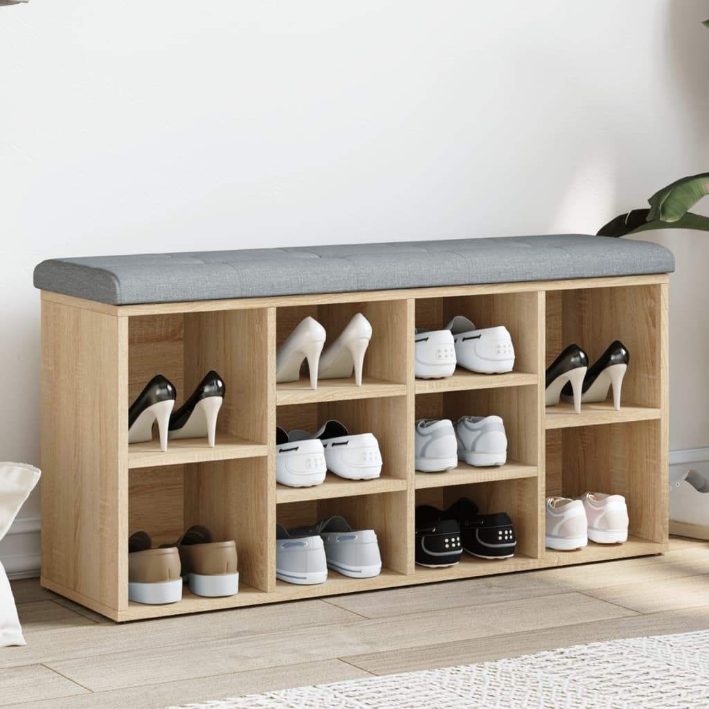 Schoenenbank bank schoenen 102x32x50 cm eiken GRATIS BEZORGD, Verzenden, Minder dan 75 cm, Schoenenbank, Rechte bank